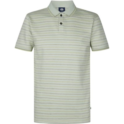 Petrol Industries - Heren Gestreepte Polo Surfsideview - Groen - Maat M