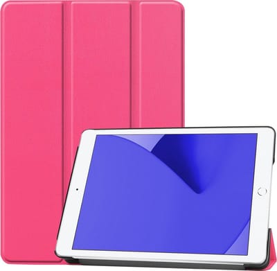 Hoes - Geschikt voor Apple iPad 8 (2020) - 10.2 inch - 8e Generatie - Dun & Stevig - Trifold Bookcase - Hard Cover - Hardcover Book Case - Tablet Hoesje - Roze