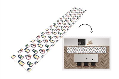 Keukenloper - Loper keuken - Pinguïn - Ski - Winter - Kind - Patronen - 300x50 cm - Keukenloper vinyl