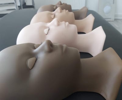 Make-up oefenhoofd voor trainingen, make-up en wimperextensions, ideaal voor cosmetische oefeningen en acupunctuurmassage