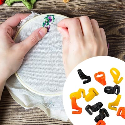 12 Stuks Vinger Mes Ring Plastic Borduur Quilting Draadknipper Vingerhoed Naaiben Accessoires Handwerk DIY Gereedschap 12PCS