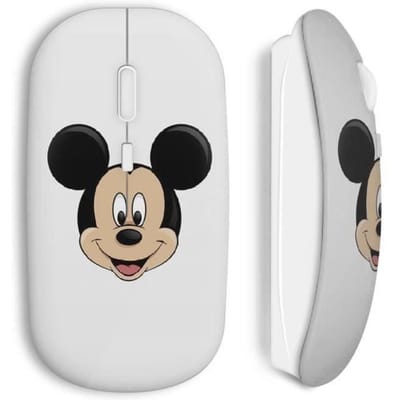 Souris Sans Fil - Mickey - USB Wifi - Compatible Mac et PC - Couleur Blanche - Technologie Sans Fil