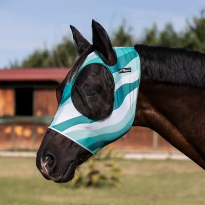 Vliegenmasker voor paard van lycra met oorkap Pro-Tech