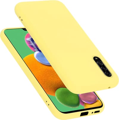 Cadorabo Hoesje geschikt voor Samsung Galaxy A90 5G in LIQUID GEEL - Beschermhoes gemaakt van flexibel TPU silicone Case Cover