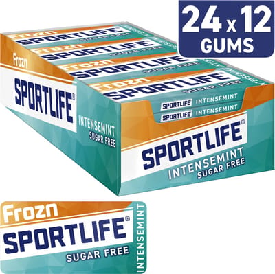 Sportlife Kauwgom frozn intense - fris suikervrij - doos - 24x18g