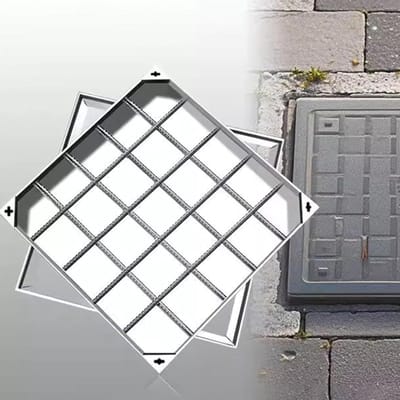 Inbouw Putdeksel - Afdekking Riool Inspectie - Verbeterde Drainage - Naadloos Ontwerp - 300x300 mm tot 1000x1000 mm - Zilver