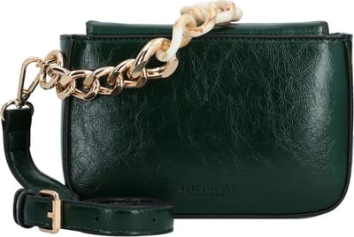 SEIDENFELT MANUFAKTUR Handtas Schoudertas Sokna Shoulderbag With Chain Malachite Green / Gold Donkergroen