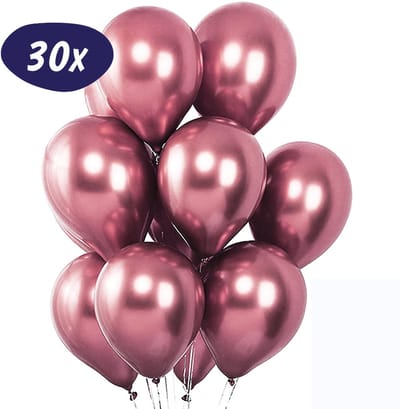Chroom Roze Ballonnen - 30 stuks - Latex - Helium Ballonnen - Versiering Verjaardag - Gender Reveal - Sweet 16 Versiering