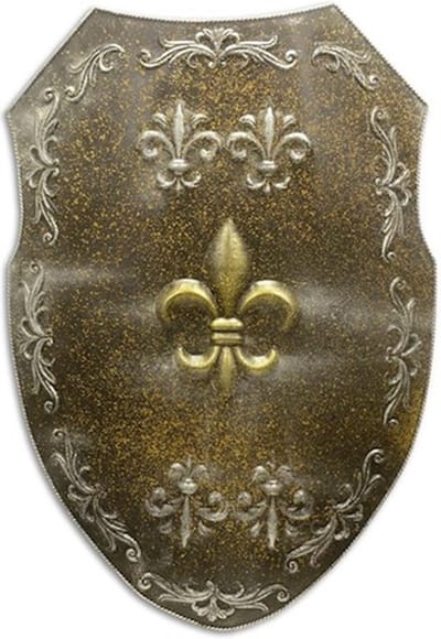 Boutique Trukado - IJzeren Muurschild met Fleur de Lis roestig metaal - hoogte ca. 71cm