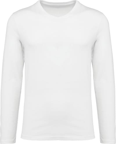 Kariban Premium Supima® heren-T-shirt V-hals lange mouwen PK306 - White - S