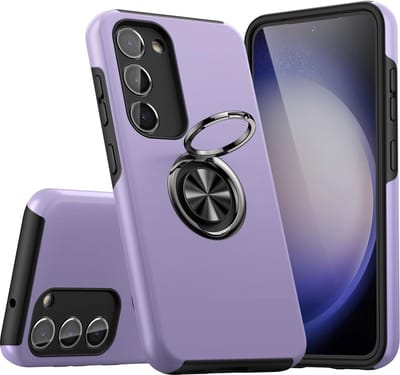 Telefoonhoesje Met Vingerring & Magneet voor Telefoohouders - Hoesje Geschikt voor: Samsung Galaxy S23 - Anti-drop harde cover - Paars