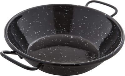 Dubbele pan - Koekenpan met handgrepen - Lekker koken - Geëmailleerd oppervlak - 28 cm - Zwart