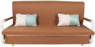 Slaapbank MCW-M83, slaapbank bank, slaapfunctie bedstee ligoppervlak, 190x185cm ~ stof/textiel bruin