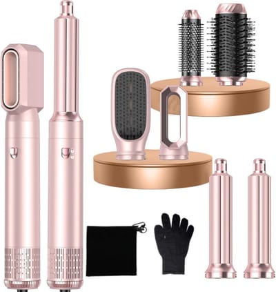 Haarstyler 6-in-1 - Heteluchtborstel Krultang - Haar Stylen - Intelligente Luchtwerveling - 114 kg - Roze