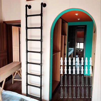 Metalen Vlizotrap - Noodtrap Zolderladder - Veilige Toegang Creëren - Ruimtebesparend Wandmontage - 140cm Lengte - Metaal Look