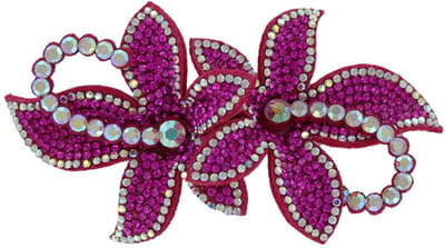 Broche - Sequin Flower - Strass - Roze - Per Stuk