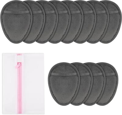 Verwijderbare Gezichtsverf Pads - Wasbare Set van 12 Hypoallergene Katoenen Pads voor Alle Huidtypes, Duurzaam en Zacht in Druppelvorm