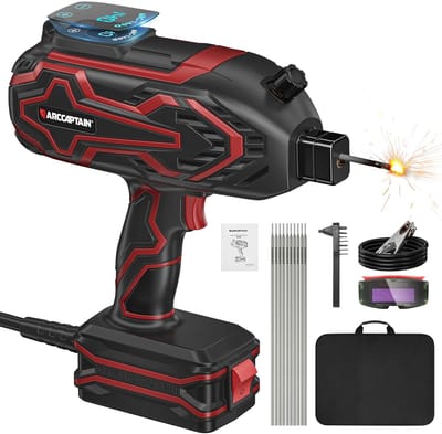 NordHaus Handheld Lasmachine - Booglasser - Elektrode Lasapparaat - 140A Lasvermogen met LED Display - ARC140D 220V Zwart/Rood