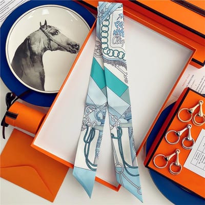 100% Zijde Hoge Kwaliteit Luxe Merk Sjaal Dames Hoofdband Haarband Foulard Strik Lint Neckerchief Dunne Sjaals Accessoires 5x85cm gray