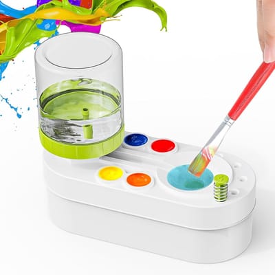Multifunctionele Penseelreiniger - Automatisch Watercirculatiesysteem - Voor Acryl, Aquarel & Waterbasis Verf - Kwastenreiniger - Groen