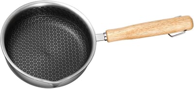 Roestvrijstalen Koekenpan - Antiaanbakpan Omeletpan - Ontbijt Bakken - Gelijkmatige Warmte - 13cm Diameter