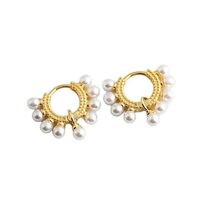 Aramat Jewels | Oorringen | 925 Zilveren Goudvergulde Parel Oorringen 10mm - Elegante Hoepels | | | |4mm | Zilver | Kinderen, Volwassenen | Verkleurd niet