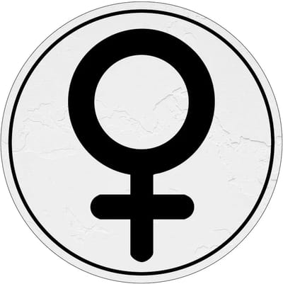 Vrouwen WC bordje | Forex Re materiaal | 10 cm