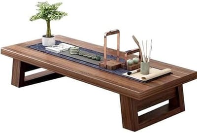 Lage eettafel - Japanse salontafel - Zitruimte creëren - Massief dennenhout - 80x50x35cm - Bruin