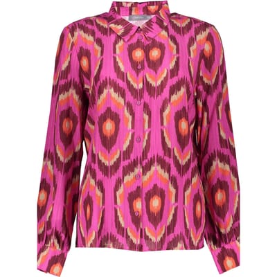 Geisha Blouse Print Pink/fuchsia Size: M | Long-Sleeved Tops Outlet | Dames | Roze