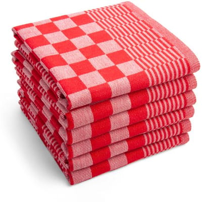 Byrklund Theedoek Clean & Tidy - 6x 50x70 - 100% Katoen - Rood
