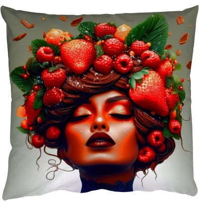 Sierkussens - Kussentjes Woonkamer - 50x50 cm - Vrouw - Chocolade - Frambozen - Aardbeien - Koekjes
