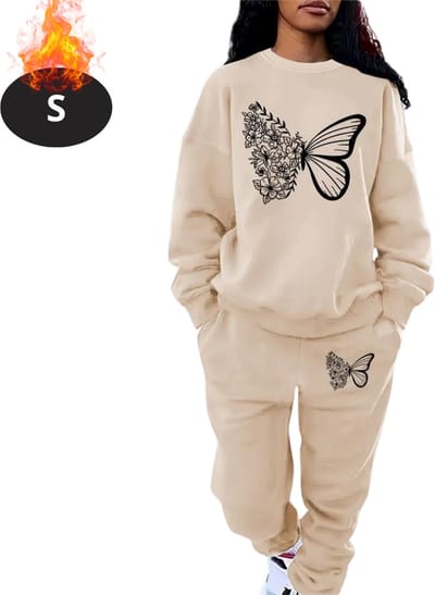 Nivard Joggingpak - Huispak - Volwassenen - Trainingspak - Comfortabel - Joggingsbroek - Tracksuit - Dames - Winter - Abrikoos - S