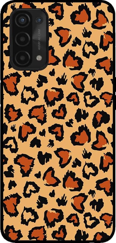 Smartphonica Telefoonhoesje voor OPPO A54 5G / A74 5G / A93 5G met tijgerprint - backcover met panterprint - Bruin geschikt voor Oppo A54 5G;Oppo A74 5G;Oppo A93 5G