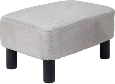 KAD® Voetenbankje Of Poef - Hockers En Poefen - Poef Rond - Lichtgrijs - ‎42cm x 29cm x 23cm