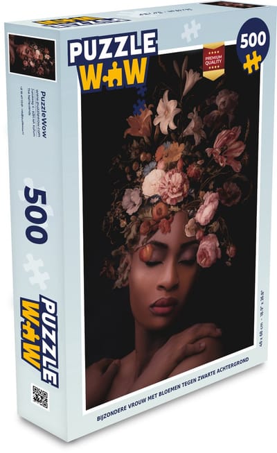Puzzel Vrouwen - Bloemen - Zwart - Legpuzzel - Puzzel 500 stukjes