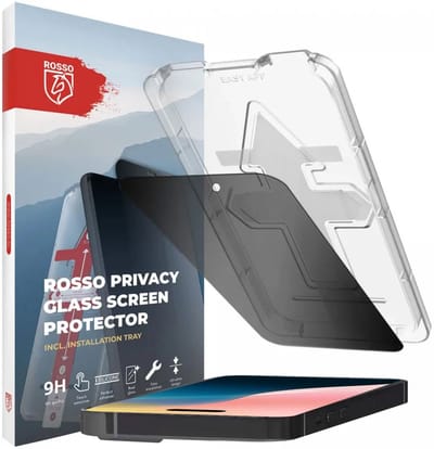 Rosso Privacy Screen Protector Geschikt voor Apple iPhone 16 Plus - 9H Gehard Glas - Installatietray - Case Friendly Tempered Glass - Stofvrij - Eenvoudige Installatie