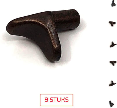 TQ4U kastplankdrager - Metaal - Hoek met metalen stift - Bruin Brons - Ø 5 mm - 8 stuks