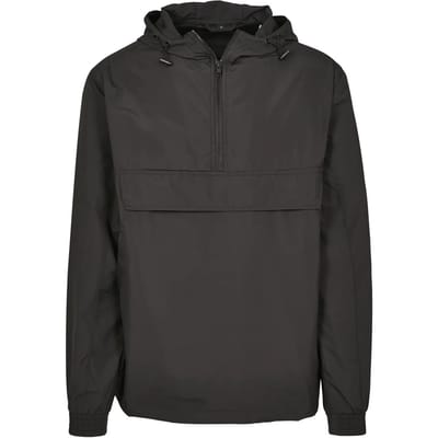Build your Brand Basic Pull Over Jacket BY096 - Black - 3XL