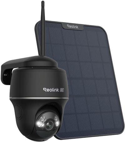 Reolink Argus PT Ultra - 4K Draadloze Batterij-buitencamera - Kleuren Nachtzicht - Automatische Tracking - Afneembaar Zonnepaneel - Dual-Band WiFi 6 - Tweewegs Audio - Zwart