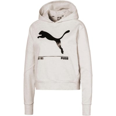 PUMA Nu Tility Hoody Dames Sporttrui - Puma White Heather - Maat XS