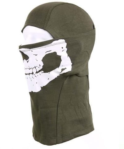 101 INC - Balaclava skull cotton -Groen