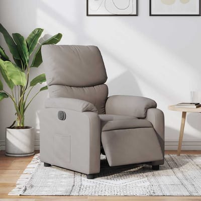 vidaXL - Fauteuil - verstelbaar - elektrisch - stof - taupe