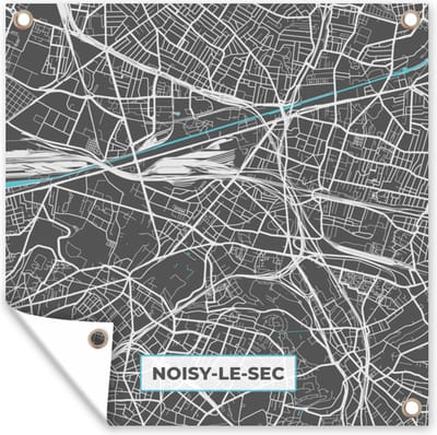 Tuin poster Frankrijk - Plattegrond - Stadskaart - Noisy-le-Sec - Kaart - 200x200 cm - Tuindoek