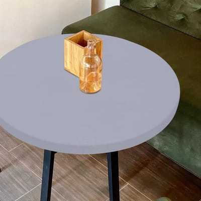 Wasbare ronde tuintafelkleed van 120 cm, weerbestendig tafelkleed voor tuin en restaurant, zilvergrijs
