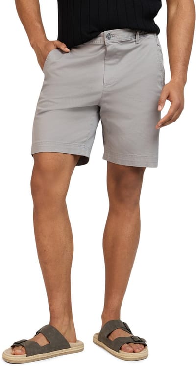 WOTEGA Heren Chinoshort Luno – Regular Fit – Katoen Stretch – Grijs – Koordsluiting