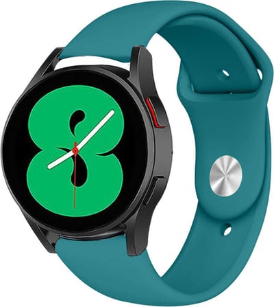 Strap-it Sport horlogebandje - geschikt voor Samsung Galaxy Watch 7 (40 & 44mm) / Galaxy Watch 6 (Classic) / Galaxy Watch 5 / Watch 5 Pro / Galaxy Watch 4 (Classic) / Watch FE - sport siliconen bandje voor Galaxy Watch 4-5-6 - groen-blauw