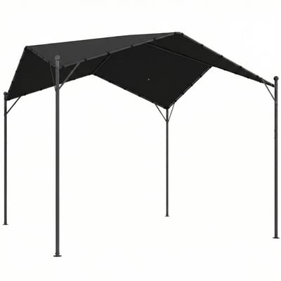 Luxe Pergola - Prieel - Paviljoen met Zadeldak en Driehoekige Versteviging - Tuinpaviljoen - 3 x 3 m - Waterafstotend - Tuinpergola - Overkapping - Terrasoverkapping – Tuinpaviljoen Buiten - voor Terras, Tuin, Balkon - Donkergrijs