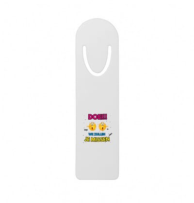 Hacebo® - Doei emoji metalen boekenlegger - Afscheid bedank cadeau - een collega - werk - afscheidscadeau - verjaardagscadeau Bladwijzer boekenleggers - 12.7 cm x 3.2cm