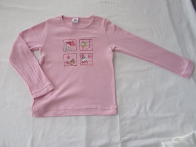 petit bateau , meisje, t-shirt lange mouw , rose , 6jaar  114