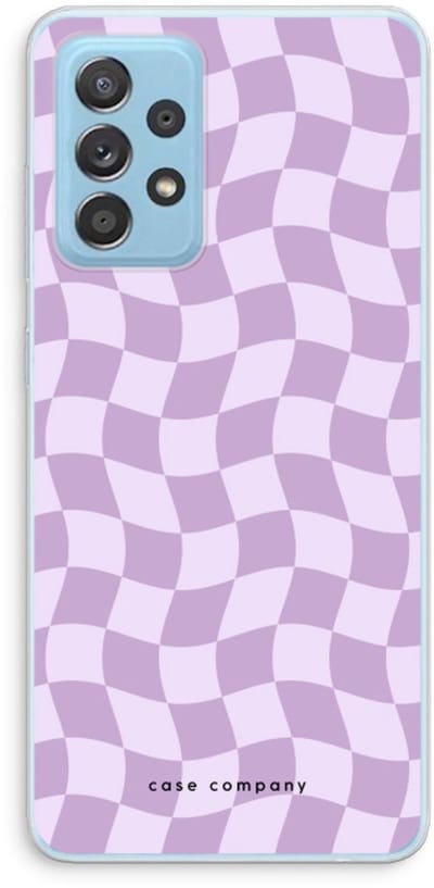 Case Company® - Hoesje geschikt voor Samsung Galaxy A73 hoesje - Grid Paars - Soft Cover Telefoonhoesje - Bescherming aan alle Kanten en Schermrand